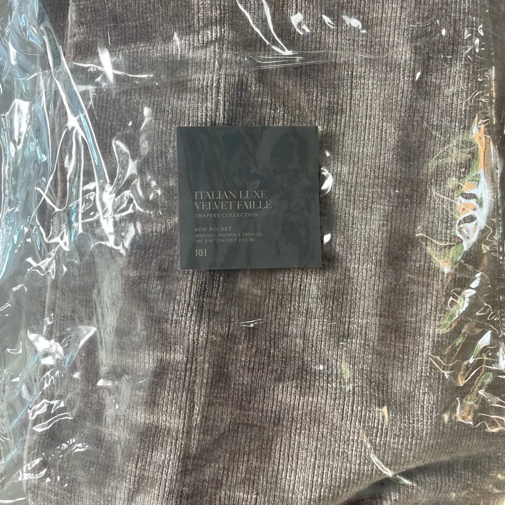 Restoration Hardware, Italian Luxe Velvet Faile Drapery, 100x84. Brand new
